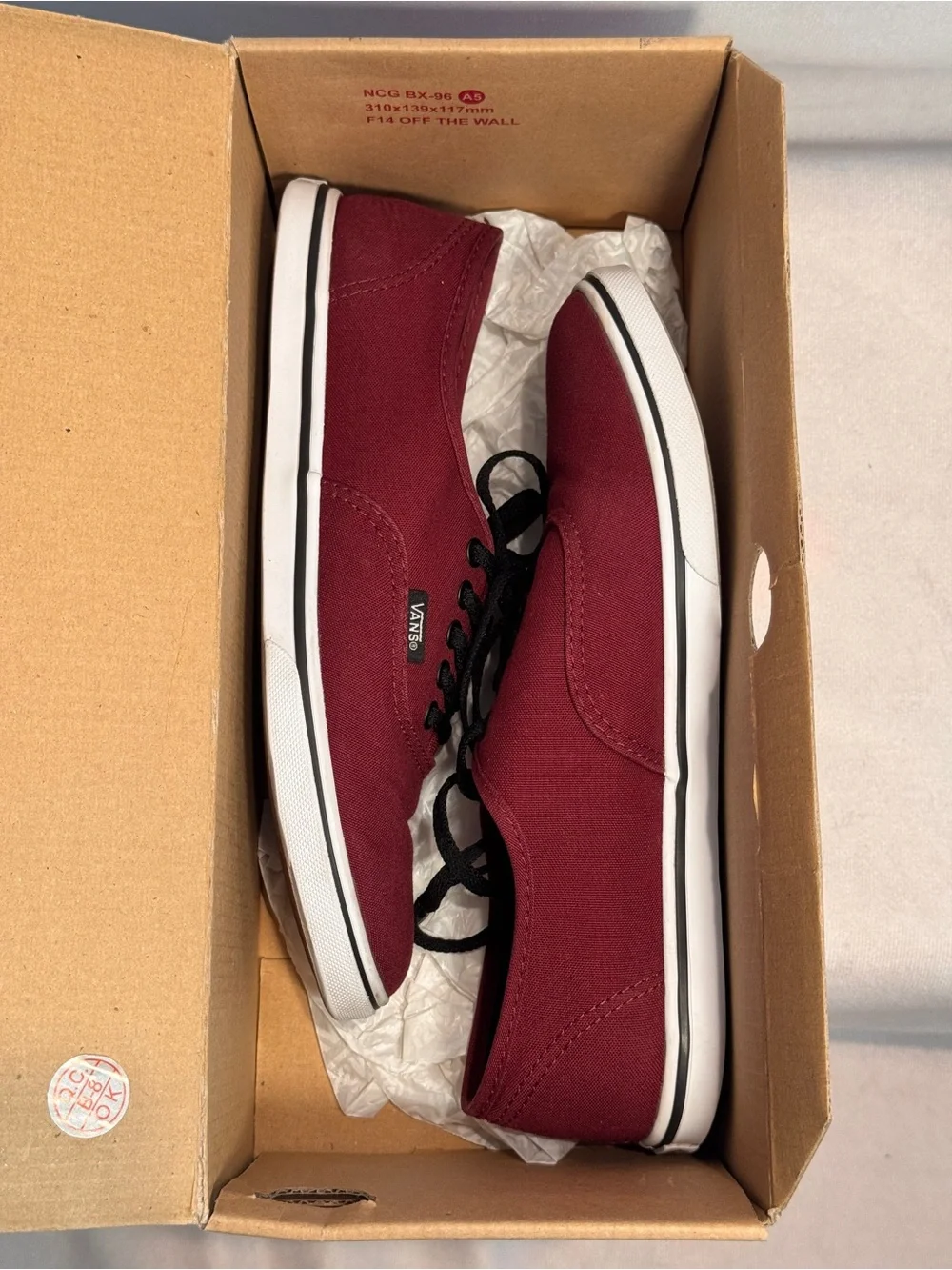 Vans Authentic Lo Pro Canvas Sneakers - Burgundy with Black Laces
